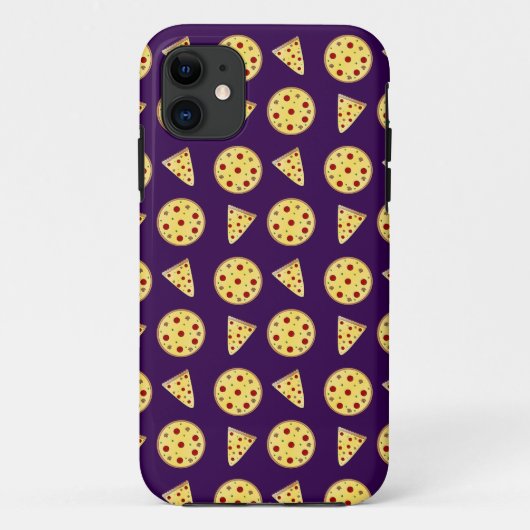 Coques Case-Mate iPhone Motif de pizza violette (Dos)
