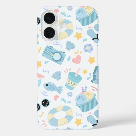 Coques Case-Mate iPhone Motif de plage estivale pastel (Verso)