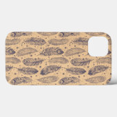 Coques Case-Mate iPhone Motif de plan de plume ethnique (Verso (horizontal))