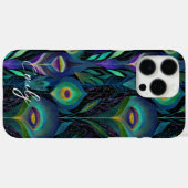 Coques Case-Mate iPhone Motif de plume de paon Abstrait (Verso (horizontal))