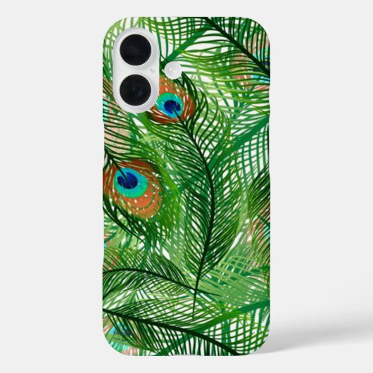 Coques Case-Mate iPhone motif de plumes de paon (Verso)