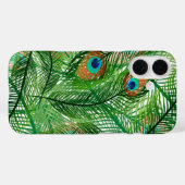 Coques Case-Mate iPhone motif de plumes de paon (Verso (horizontal))