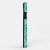 Coques Case-Mate iPhone motif de plumes de paon (Dos/Droite)