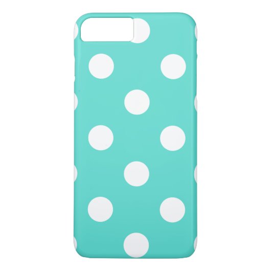 Coques Case-Mate iPhone Motif de point bleu turquoise de polka (Dos)