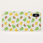 Coques Case-Mate iPhone Motif de point de polka de fruit tropical (Dos (Horizontal))