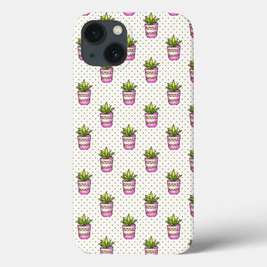 Coques Case-Mate iPhone Motif de point Polka Succulent Aquarelle (Verso)