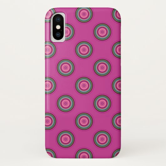 Coques Case-Mate iPhone Motif de point rose chaud (Dos)