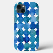 Coques Case-Mate iPhone Motif de points - bleu et vert (Verso)
