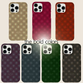 Coques Case-Mate iPhone Motif de points bleus classiques avec initiales et
