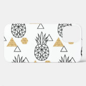 Coques Case-Mate iPhone Motif de points d'or géométriques à ananas. (Verso (horizontal))