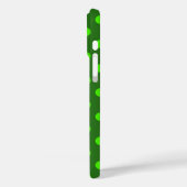 Coques Case-Mate iPhone Motif de points noirs verts sur fond vert  (Verso / Gauche)