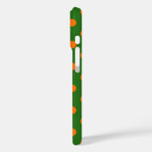 Coques Case-Mate iPhone Motif de points orange sur fond vert  (Verso / Gauche)