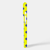 Coques Case-Mate iPhone Motif de points polka jaunes et bleus (Verso / Gauche)