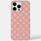 Coques Case-Mate iPhone Motif de points rose pastel Nom personnalisé Initi (Verso)
