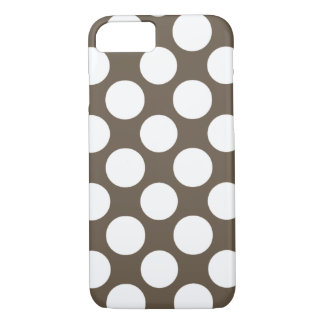 Coque iPhone 8/7 Motif de pois blanc de Taupe moderne