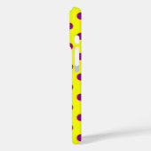 Coques Case-Mate iPhone Motif de pois violet sur jaune (Verso / Gauche)