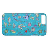 Coques Case-Mate iPhone Motif de poisson turquoise (Dos (Horizontal))