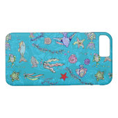 Coques Case-Mate iPhone Motif de poisson turquoise (Dos (Horizontal))