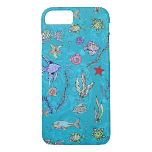 Coques Pour iPhone Motif de poisson turquoise