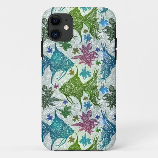 Coques Case-Mate iPhone Motif de poisson Vintage (Dos)