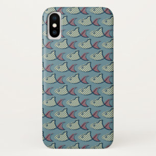 Coque iPhone X Motif de poissons de point de polka