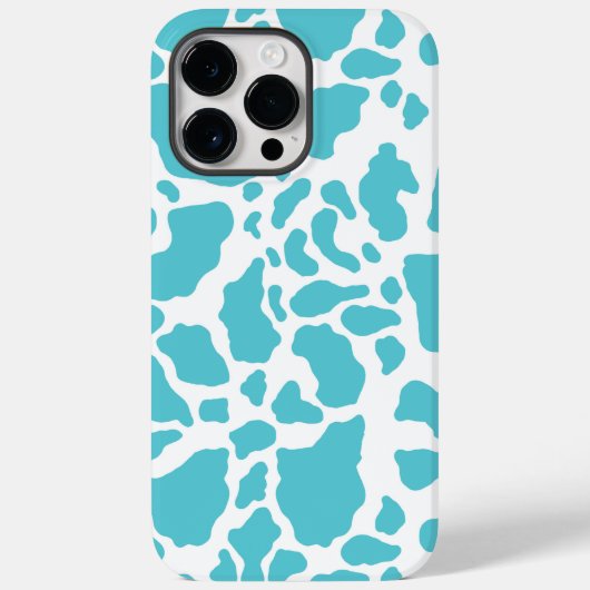 Coques Case-Mate iPhone Motif de Poster de animal de points de vache bleu  (Verso)