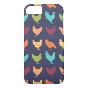 Coque iPhone 8/7 Motif de poulet multicolore funky