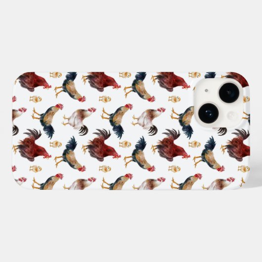 Coques Case-Mate iPhone Motif de poulet rustique (Verso (horizontal))