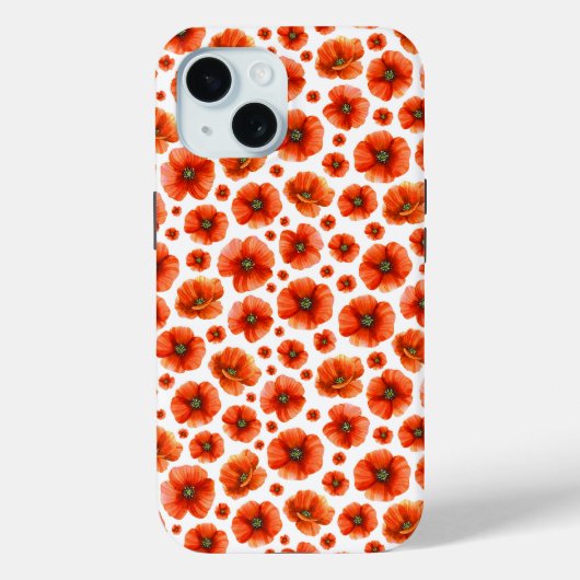 Coques Case-Mate iPhone Motif de puces d'aquarelle (Verso)