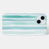 Coques Case-Mate iPhone Motif de rayure verticale aqua aquarelle Côte (Verso (horizontal))