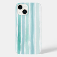 Motif de rayure verticale aqua aquarelle côtier