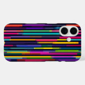 Coques Case-Mate iPhone Motif de rayure verticale néon (Verso (horizontal))