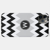 Coques Case-Mate iPhone Motif de rayures Chevron Blanc Noir (Dos (Horizontal))