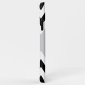 Coques Case-Mate iPhone Motif de rayures Chevron Blanc Noir (Dos/Droite)