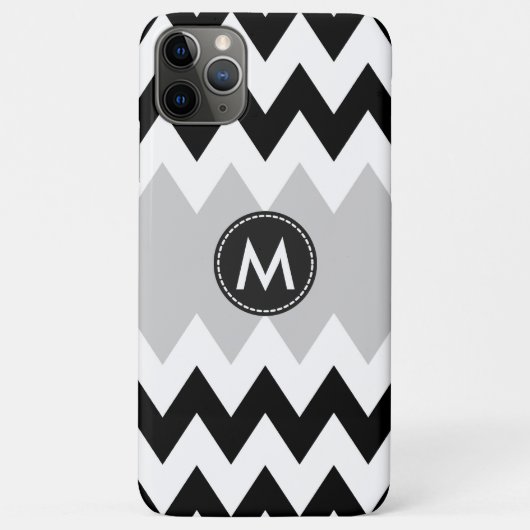 Coques Case-Mate iPhone Motif de rayures Chevron Blanc Noir (Dos)