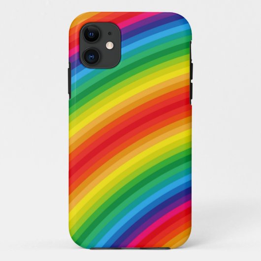 Coques Case-Mate iPhone Motif de rayures d'arc-en-ciel (Dos)