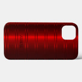 Coques Case-Mate iPhone Motif de rayures rouges métalliques monogrammes (Verso (horizontal))