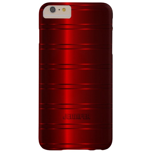 Coques Case-Mate iPhone Motif de rayures rouges métalliques monogrammes (Dos)