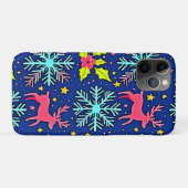 Coques Case-Mate iPhone Motif de rennes de Noël bleu cool Design (Dos (Horizontal))
