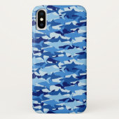 Coques Case-Mate iPhone Motif de requin bleu| Monogramme 2 (Dos)