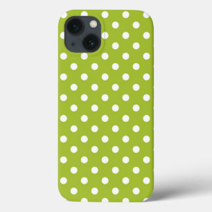 iPhone 13 Case Motif de ressort avec le pois blanc
