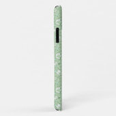 Coques Case-Mate iPhone Motif de rose en vert clair (Dos/Droite)