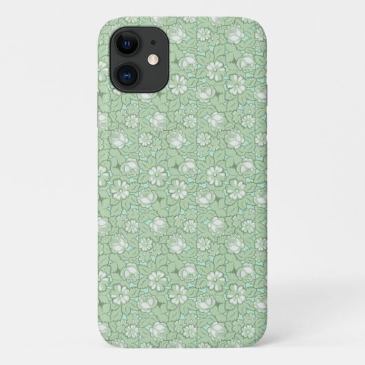 Coques Case-Mate iPhone Motif de rose en vert clair (Dos)