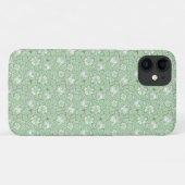 Coques Case-Mate iPhone Motif de rose en vert clair (Dos (Horizontal))