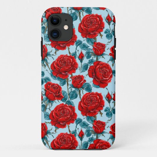 Coques Case-Mate iPhone Motif de roses rouges (Dos)