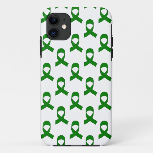 Coques Case-Mate iPhone Motif de ruban vert (Dos)