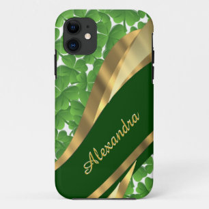 Case-Mate iPhone Case Motif de shamrock vert irlandais personnalisé