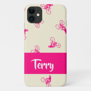 Case-Mate iPhone Case Motif de silhouette cycliste rose