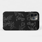 Coques Case-Mate iPhone Motif de silhouette de fleurs (Dos (Horizontal))