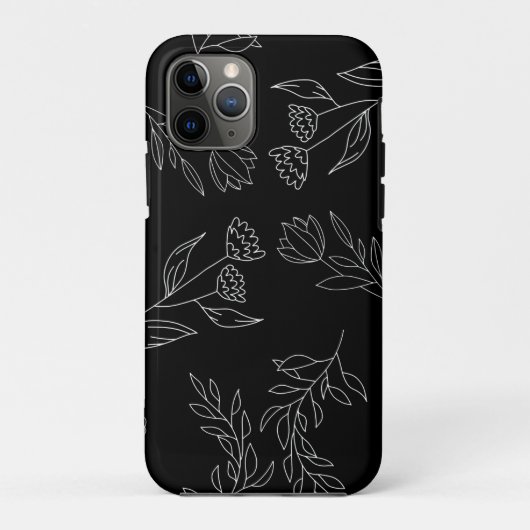 Coques Case-Mate iPhone Motif de silhouette de fleurs (Dos)